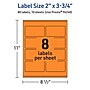 Avery Rectangle Multipurpose Labels, 2" x 3.75", Bright Orange, 80/Pack (94240)~#|#~0942C1A6-B32F-4DDA-ABD749470FB1D2E8_sc7