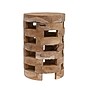 Storied Home Round Teakwood Stool with Textured Surface, Brown (AH1641)~#|#~09436467-8624-44D2-AFFBB99681A56B99_sc7