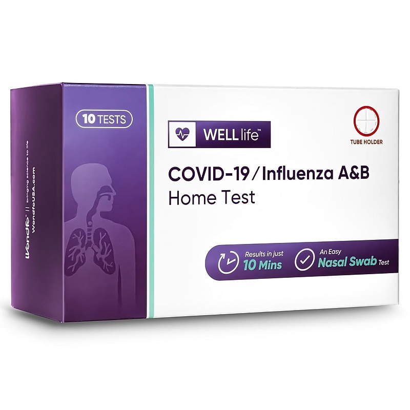 WELLlife COVID-19 ⁄ Flu A&B Home Test, 10/Pack (WCOVFLU-OTC-10) image 1