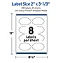 Avery Oval Laser Multipurpose Labels, 2" x 3-1/3", White, 200/Pack (19479399189)~#|#~0953C419-1895-47BB-BEFA366F47EF94ED_sc7