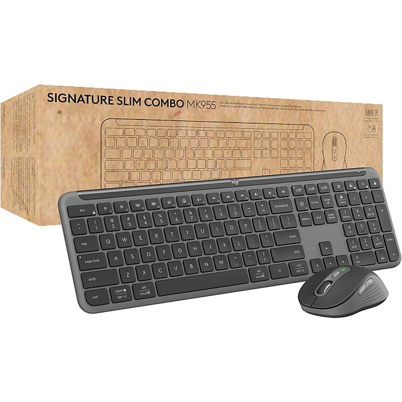 Logitech Signature Slim MK955 Wireless Keyboard and Mouse Combo, Graphite (920-012427) image 1
