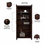 Bush Furniture Key West 66" Tall Storage Cabinet with Doors and 5 Shelves, Bing Cherry (KWS266BC-03)~#|#~095A7ECA-3FB8-478A-BE89B447ACB349E1_sc7