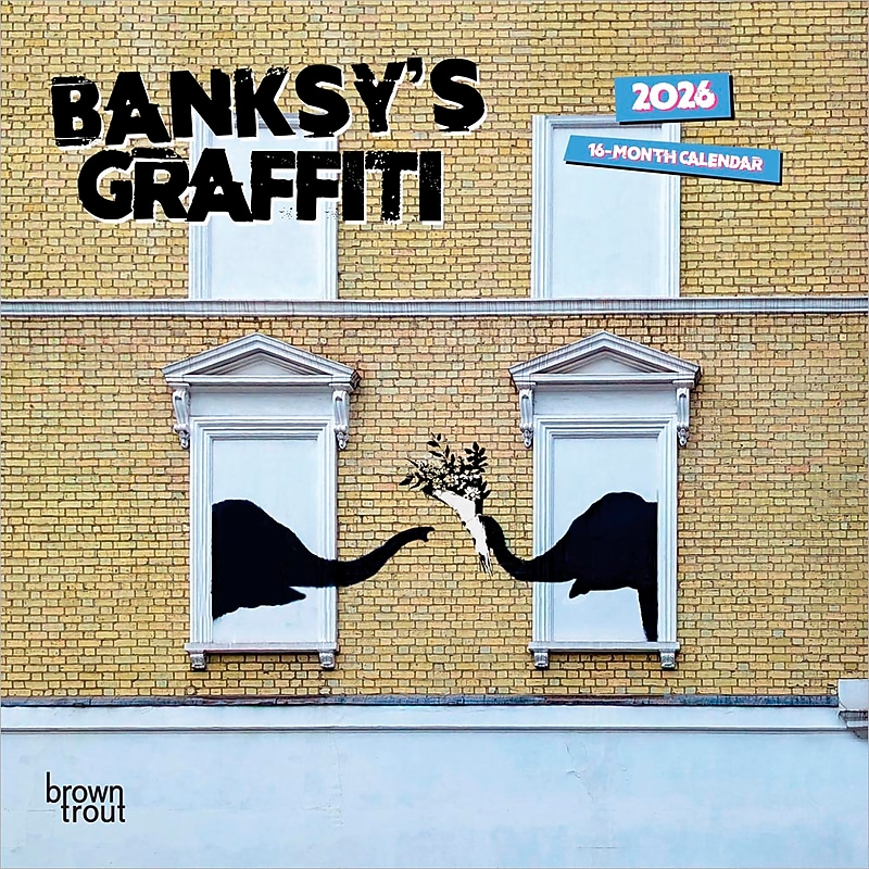 2026 BrownTrout Banksy's Graffiti 7" x 7" Monthly Wall Calendar (9798330701667) image 1