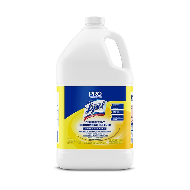 Lysol Professional Disinfecting Deodorizing Cleaner, Concentrate, Lemon Scent, 128 oz. (3624176334) image 1