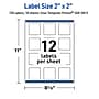 Avery Laser/Inkjet Square Multipurpose Labels, 2" x 2", White, 120/Pack (S00DK1)~#|#~096567D3-C706-45CD-9D82BE1FF5E86E29_sc7