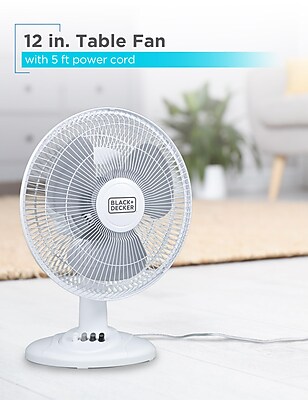 Black & Decker 12″ Oscillating Desk Fan, 3-Speed, White (BFDT12SW) Sansujyuku sansujyuku.com