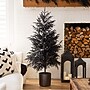 Nearly Natural Artificial Halloween Real Touch Black Norfolk Pine Christmas Tree, 5' (T5243)~#|#~09689196-62F5-4595-AD1EA09CFF5E26B0_sc7