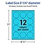 Avery Laser/Inkjet Multipurpose Circle Labels, 2.25" Dia., Bright Blue, 120/Pack (94510)~#|#~096BFB15-8219-4769-8733DC11C0343737_sc7