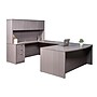 Boss Office Products 71" U-Shaped Curved Bow Desk with File Pedestal and Hutch, Driftwood (GROUPAH-DW)~#|#~096F245A-5521-4731-8732E28E9EC2F562_sc7