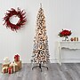 Nearly Natural 7' Flocked Pencil Artificial Christmas Tree with 400 Clear Lights and 574 Bendable Branches (T1907)~#|#~09783C6E-B872-4C62-9B671BB13DB6494A_sc7
