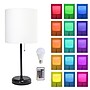 Simple Designs 19.5" LED Table Lamp, Black/White Shade (LT2024-BAW-CCLB)~#|#~097BFC92-6848-468C-8E530B22E37EF43E_sc7