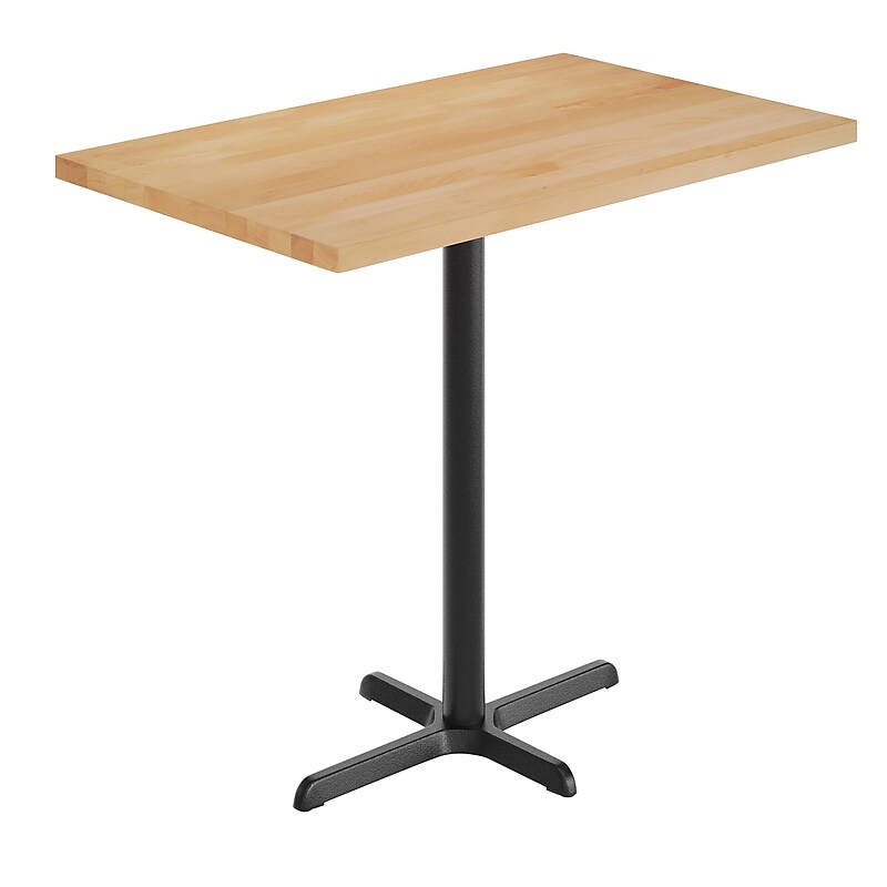 Flash Furniture Bennett Wooden Commercial Indoor Table, 48" x 30", Natural Top/Black Base (GSF3048NTT2230B) image 1