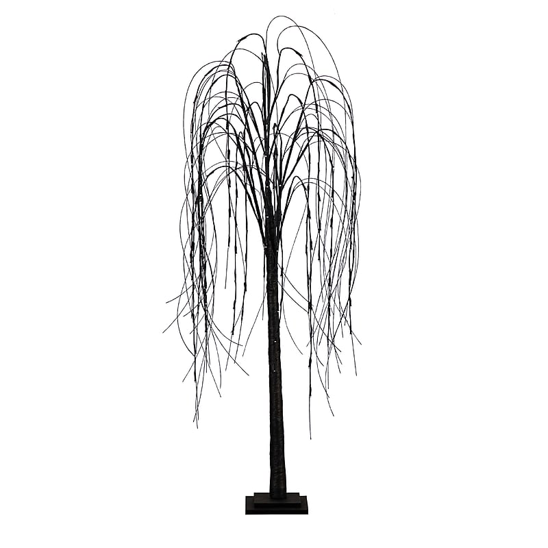 Nearly Natural 5' Pre-Lit Halloween Black Willow Artificial Fall Tree with 144 Orange and Purple LED Lights (T4754) image 1
