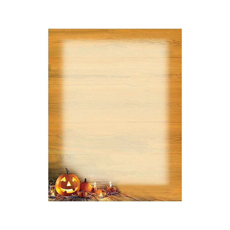 Great Papers Pumpkin Farmhouse Holiday Letterhead, Multicolor, 50/Pack (2023035) image 1