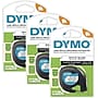 DYMO LT Plastic Labels for LetraTag Label Makers, Black Print on White Labels, 1/2-Inch x 13-Foot Rolls, 3 Count, (2156092)~#|#~0993B9C0-2E96-42E9-8BB0436775912C67_sc7