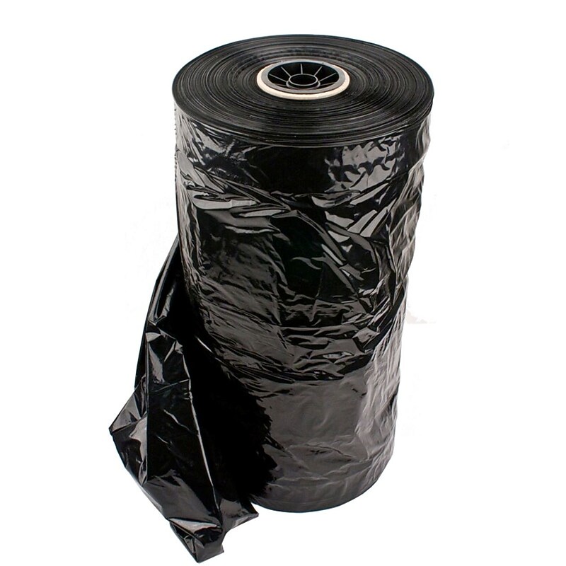 NAHANCO 21" x 3" x 36" Super Weight Poly Bag, Black, 500/Roll (B336) image 1
