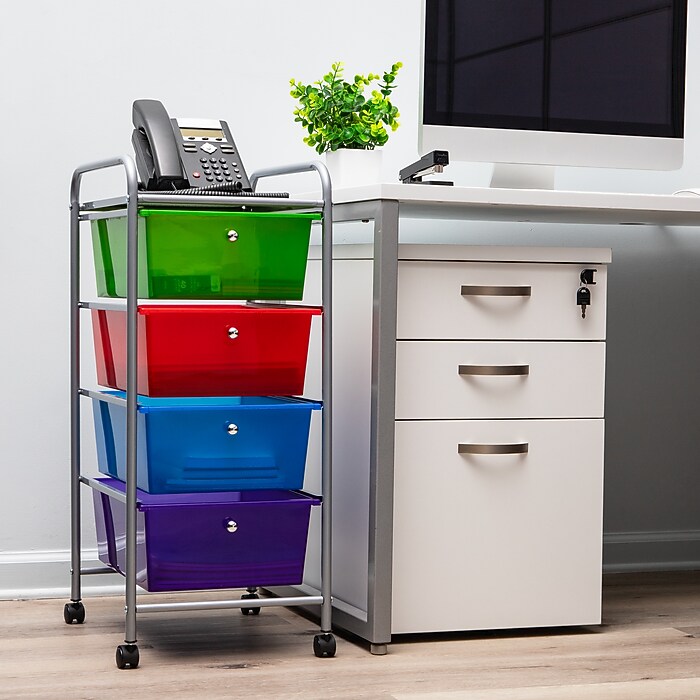 Mind Reader 4-Drawer Storage Utility Cart, Metal/Plastic