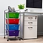 Mind Reader 4-Drawer Storage Utility Cart, Metal/Plastic, Multicolored (4DPTROLL-ASST)~#|#~099565C3-CFE1-4A07-A8EE3AA18536EC7E_sc7