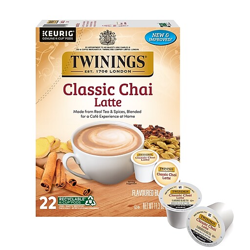 Twinings Chai Latte Black Tea, Keurig® K-Cup® Pods, 22/Box