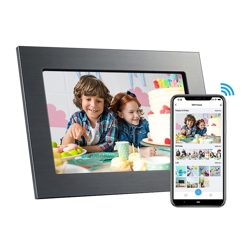 eco4life 10.1" WiFi Digital Touchscreen Photo Frame, Black (CPF1033) image 1