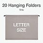 Pendaflex Heavy Duty Reinforced Hanging File Folder, Straight, Letter, Light gray, 20/Box (1006981)~#|#~09A23663-988C-4721-92E74FA828E86689_sc7