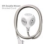 360 Electrical PowerBall 24W 3-Outlet 4-USB-A Port Braided Charging Hub, 6', Luna Gray (3E0780-WLG6NA)~#|#~09A31650-403B-419C-BBF1A4E4751E6289_sc7