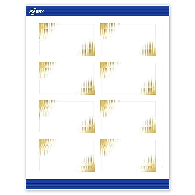 Avery Gold Blush Business Cards, 2" x 3.5", Matte White, 80/Pack (19479399604) image 1