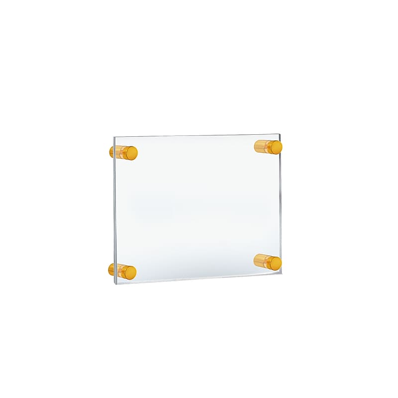 Azar Poster Holder, 8.5" x 5.5", Wall Mounted, Gold Acrylic (105511-GLD) image 1