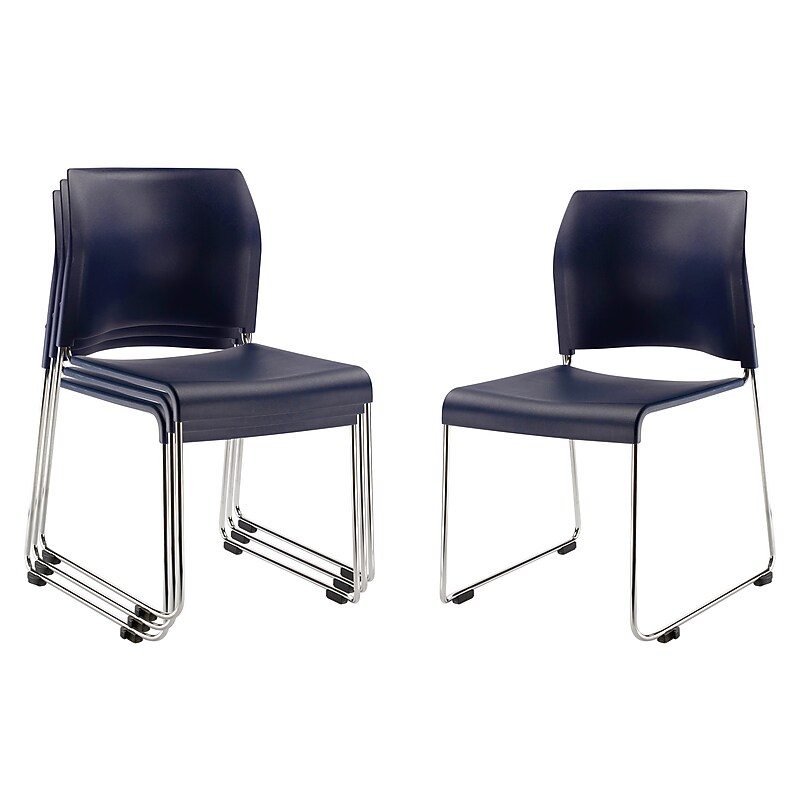 NPS 8800 Series Plastic Cafetorium Stacking Chair, Navy, 4/Pack (8804-11-04/4) image 1