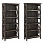 Bush Furniture Key West 66"H 5-Shelf Bookcase with Adjustable Shelves, Dark Gray Hickory Wood, 2/Set (KWS046GH)~#|#~09A92561-308D-4FB9-BEE95A97E69074AB_sc7