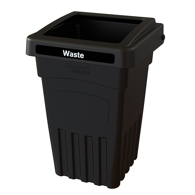 CleanRiver BevvyBin Trash Can, 8 Gallon, Black (BEVVY8-1-BK) image 1