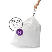 simplehuman Code K Custom Fit Trash Can Liner, 35-45 Liter / 9-12 Gallon, 240 Bags/Box (CW0260)