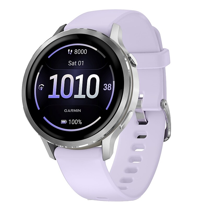 Garmin Venu 4 Fitness Smartwatch, GPS, 41mm, Periwinkle Silicone Band (010-03013-01) image 1