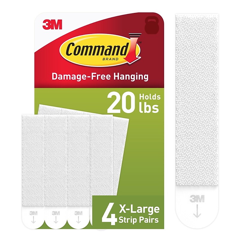 Command X-Large Picture Hanging Strips, White, 4 Strips/Pack (17217-ES) image 1