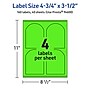 Avery Decorative Edge Multipurpose Labels, 4.75" x 3.5", Neon Green, 160/Pack (94600)~#|#~09C24235-608F-49FC-A8E69BCB114C1B11_sc7