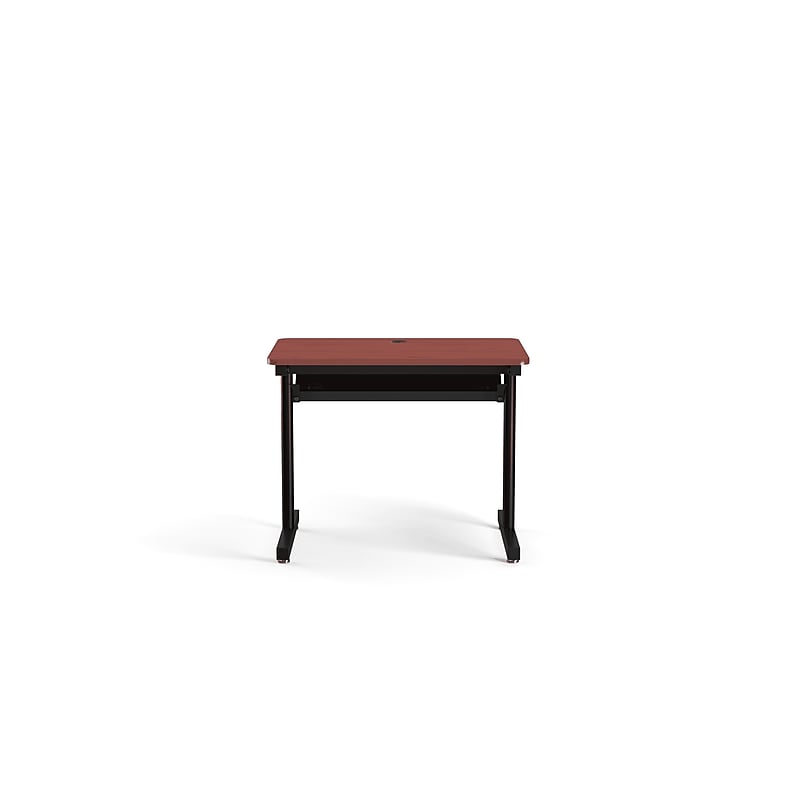 VersaDesk 36"W Basic Computer Table, Cherry/Black (BCT3624-BC) image 1