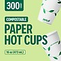 Perk™ Eco Compostable Paper Hot Cup, 16 Oz., White/Green, 300/Carton (PK56221)~#|#~09C38341-D518-453A-986D7BF66EE2B72B_sc7