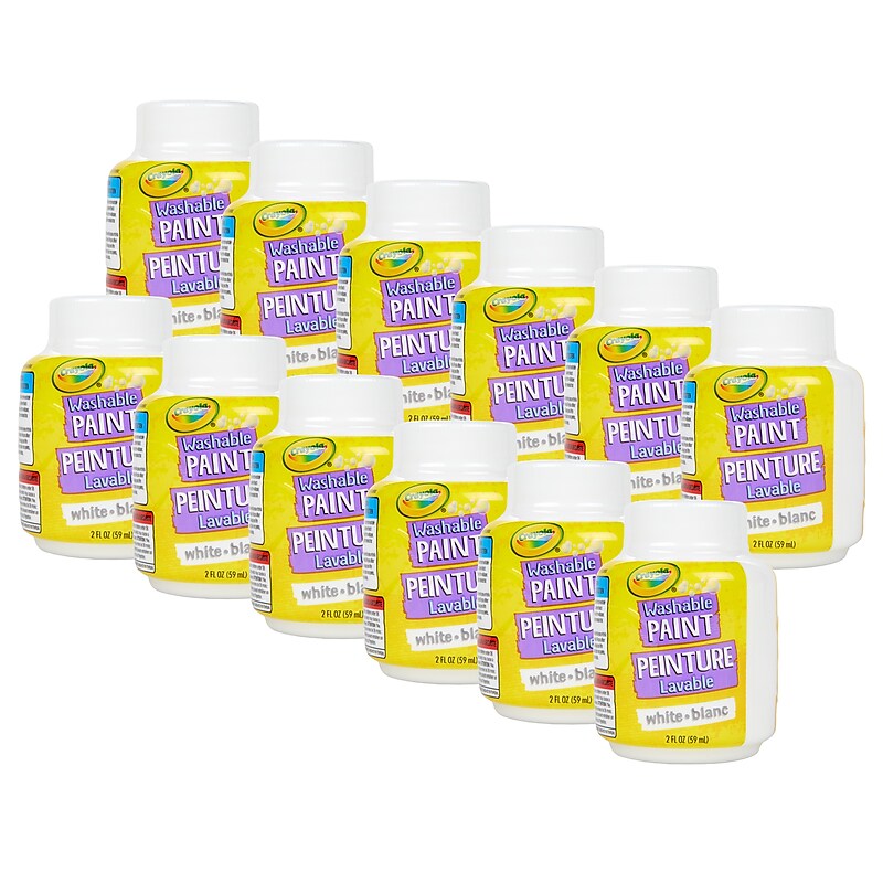 Crayola Washable Kid's Paint, White, 2 oz., 12/Bundle (BIN542853-12) image 1