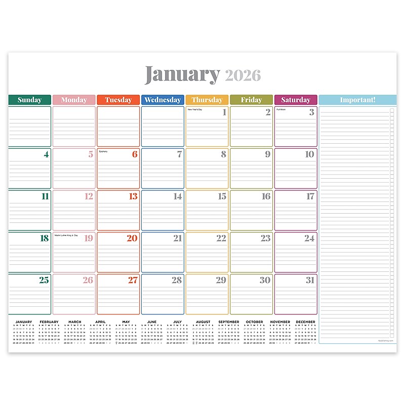2026 TF Publishing Rainbow Blocks 17" x 22" Monthly Desk Calendar (26-8206) image 1