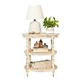 Storied Home 23.5"Dia. Wooden Round End Table, 2 Shelves, Distressed White (EC0199)~#|#~09CC228B-2856-4582-BBC6C8B4B4EDB913_sc7