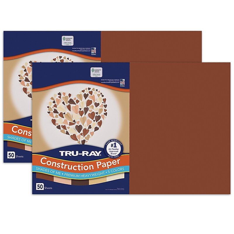 Tru-Ray Shades of Me 12" x 18" Construction Paper, Assorted Colors, 50 Sheets/Pack, 2 Packs/Bundle (PAC102950-2) image 1