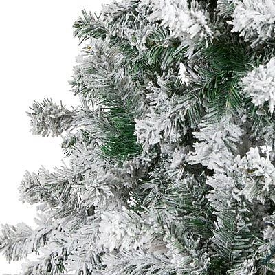 Nearly Natural 8' Flocked Rock Springs Spruce Artificial Christmas Tree