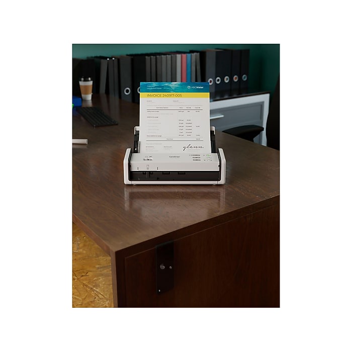 Brother ADS-1350W Duplex Portable Document Scanner, White/Black