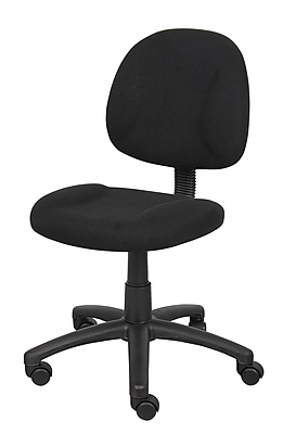 Boss Armless Ergonomic Fabric Swivel Task Chair