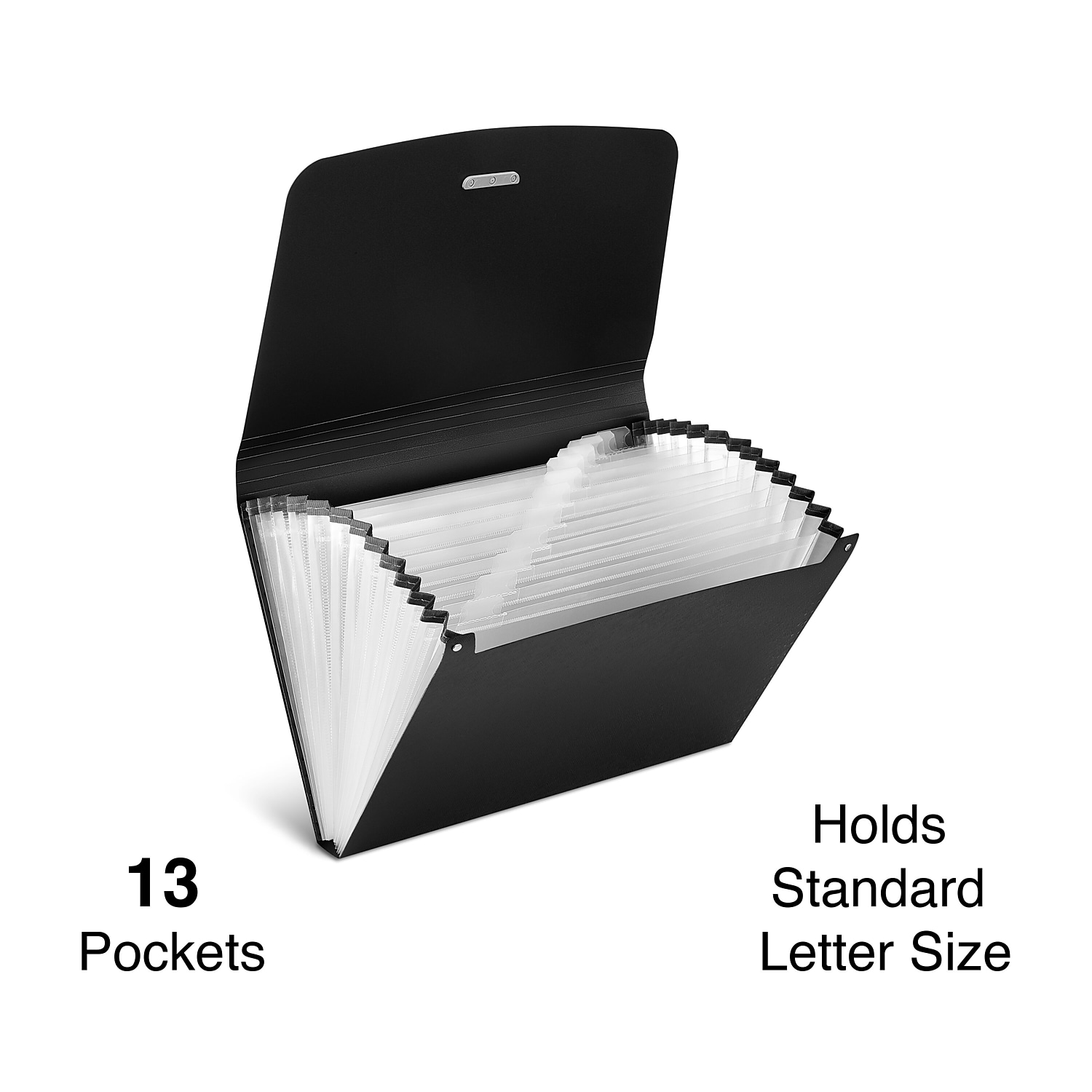 Staples Plastic Accordion File 13-Pocket Letter Size Black (TR51807) - Picture 2 of 4