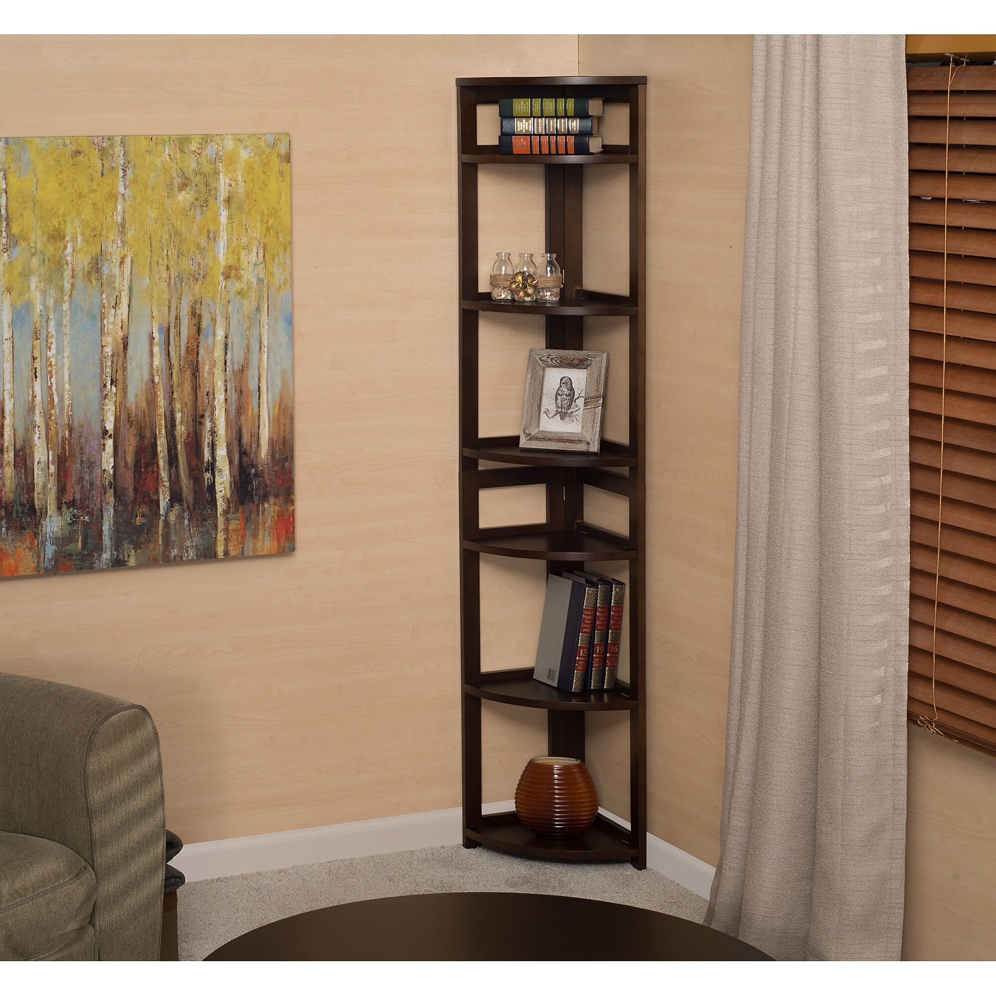 Niche Flip Flop 5 Shelf 67″H Corner Folding Bookcase, Mocha Walnut (FFC6712MW) Sansujyuku sansujyuku.com