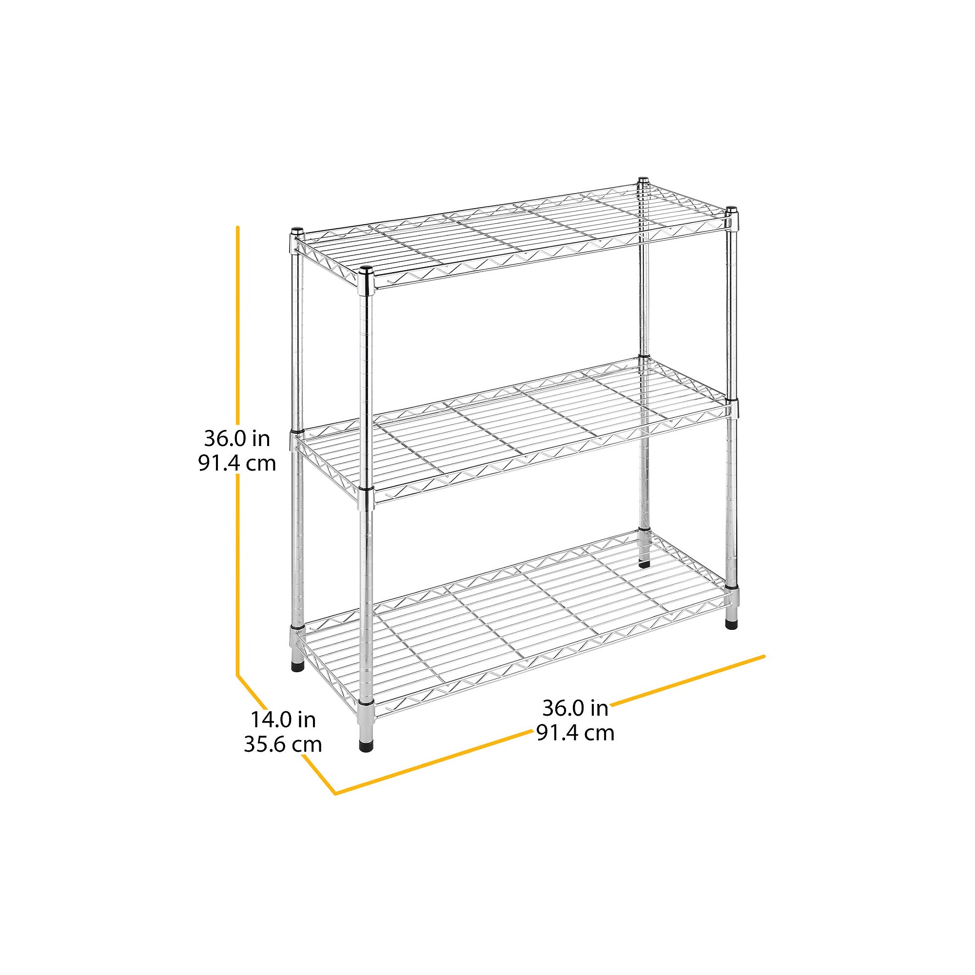 Whitmor Supreme 3-Shelf Shelving, Silver (60603437) Sansujyuku sansujyuku.com