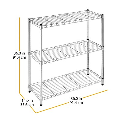 Whitmor Supreme 3-Shelf Shelving, Silver (60603437) Sansujyuku sansujyuku.com