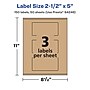 Avery Laser/Inkjet Rectangle Multipurpose Labels, 2.5" x 5", Kraft Brown, 150 Labels/Box ( 94246)~#|#~09ED58F6-0063-492C-86DFC9DD99CFC128_sc7