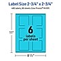 Avery Printable Square Multipurpose Labels, 2.75" x 2.75", Bright Blue, 480/Box (94109)~#|#~09ED956E-3579-453E-AF7232A1415A466B_sc7